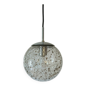 Amber glass ball pendant light