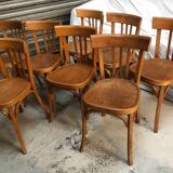 8 chaises bistrot Baumann anciennes