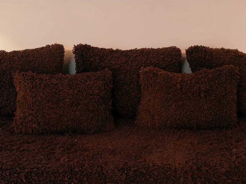 handmade Moroccan wool floor sofa