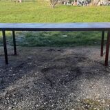 Industrial iron and wood table