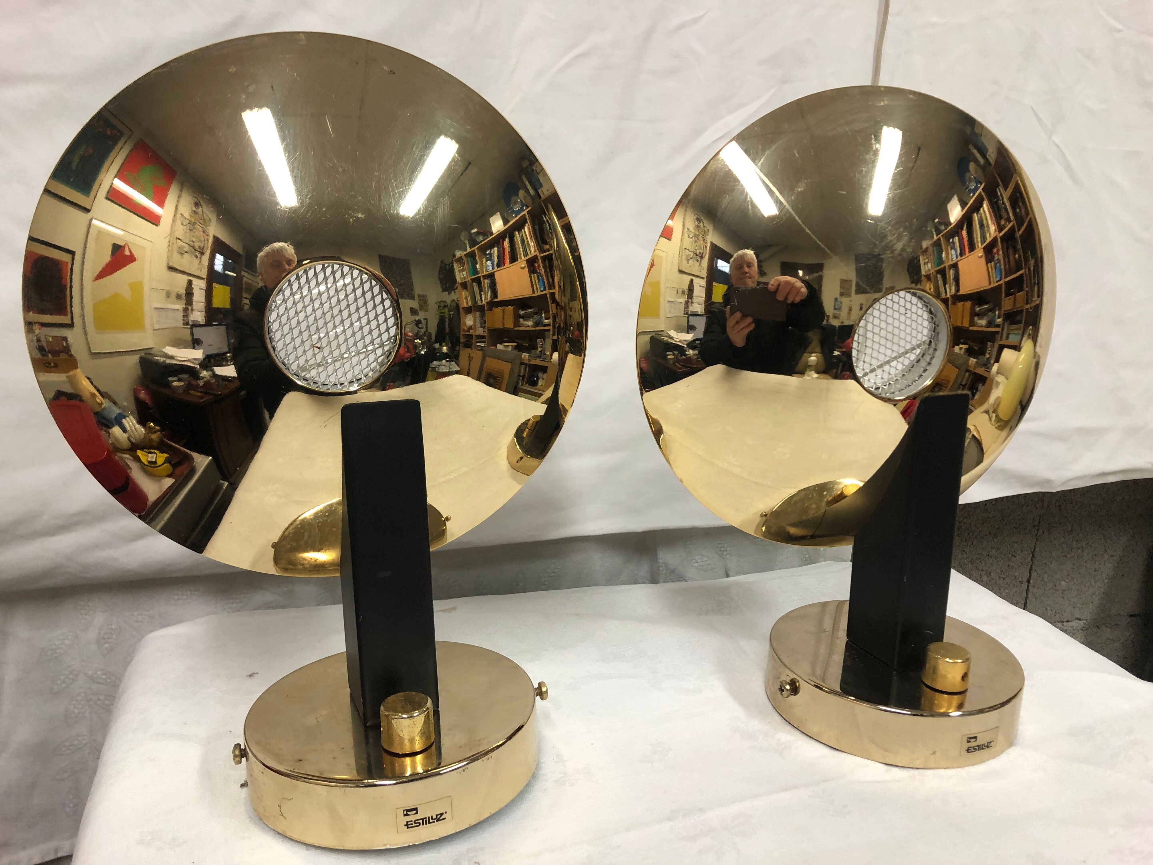 Pair of golden sconces from the 80s estiluz