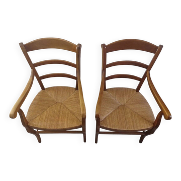 Pair of Armchairs in Cherry Wood