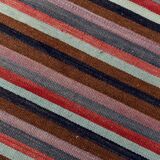 Tapis couloir artisanal, look bohème, couleurs pastel délavées, 415x70Cm