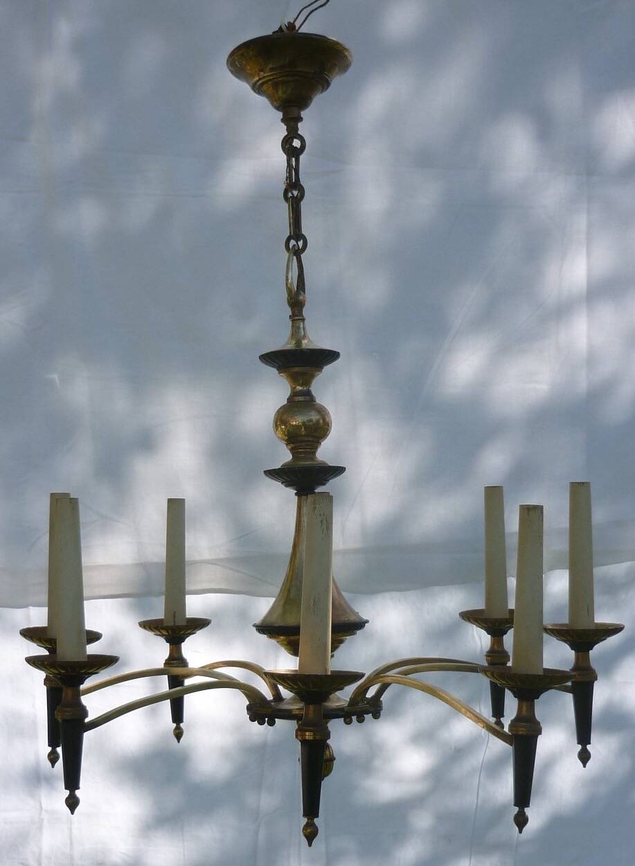 Empire chandelier in bronze and gilded brass