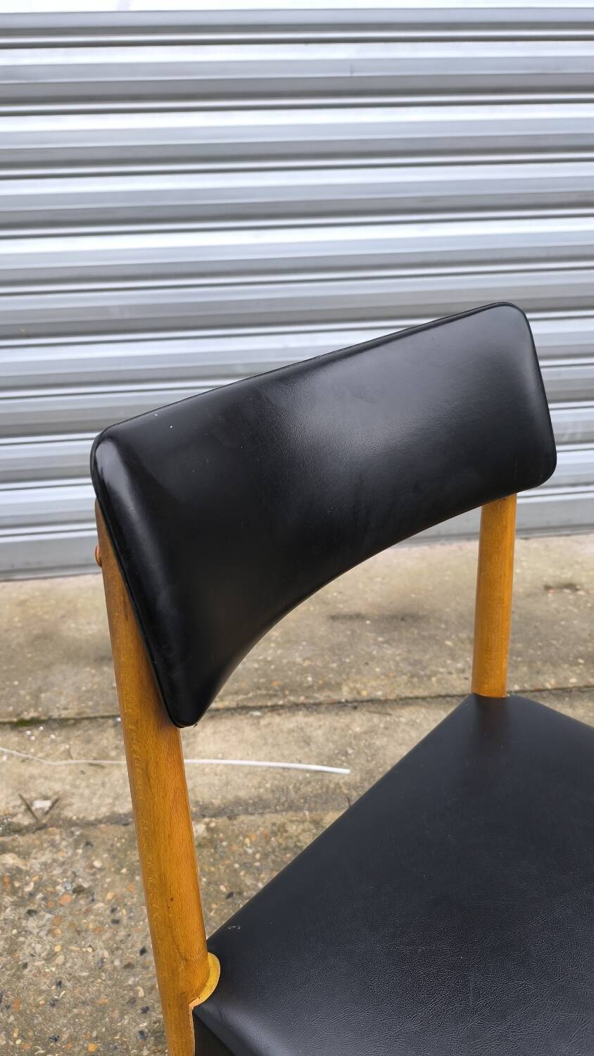 Scandinavian chair in teak and skai 1960