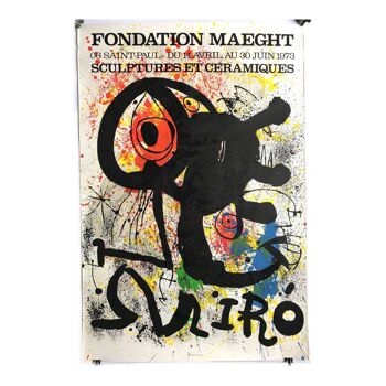 Affiche originale en lithographie de Joan Miro, Fondation Maeght, 1973