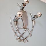 Vintage chrome metal wall light, 70s