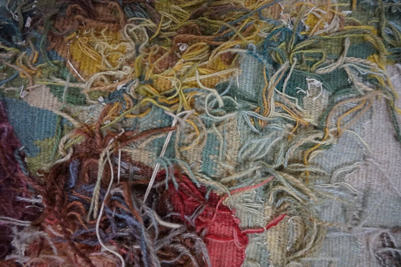 Tapisserie Aubusson française antique avec scène romantique