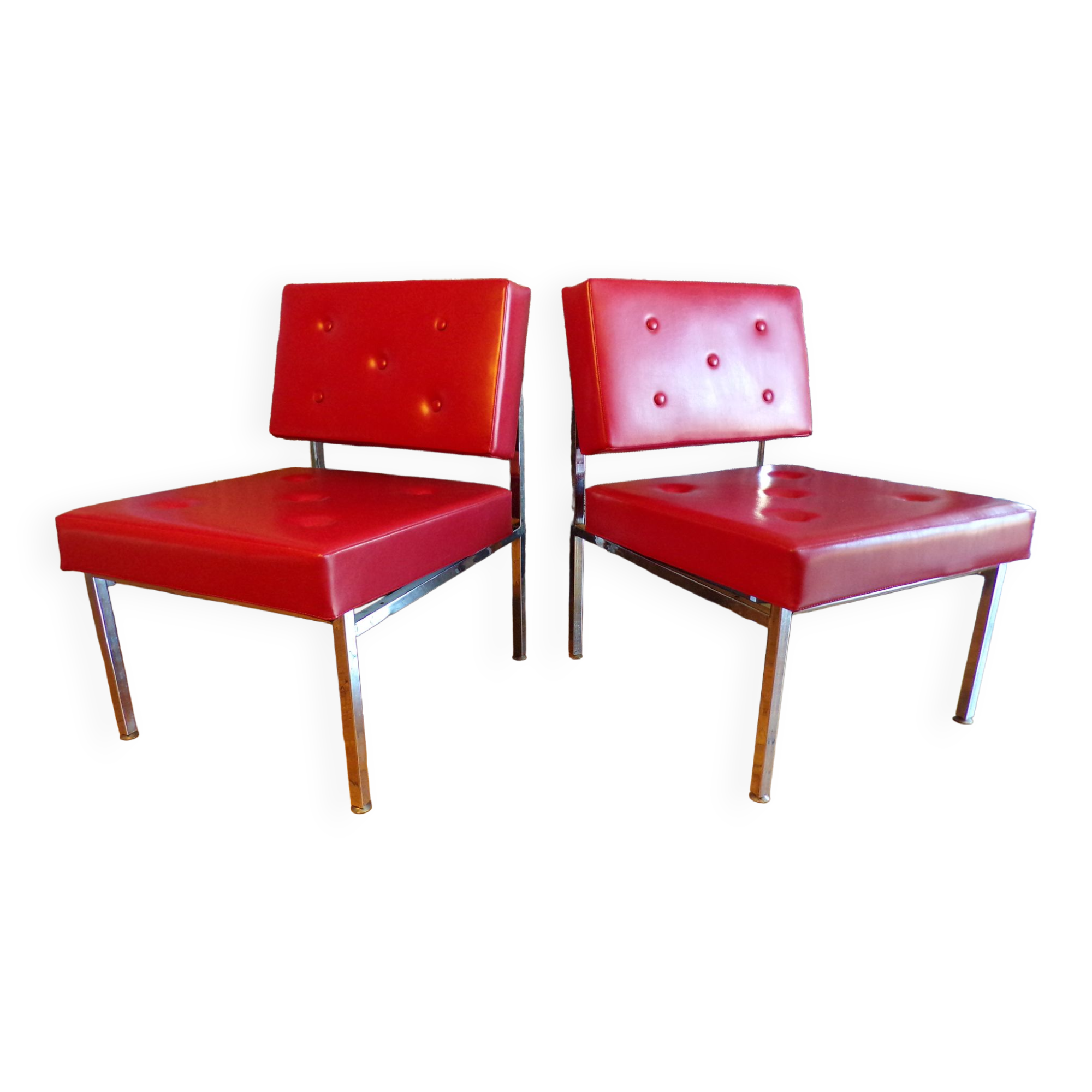 Pair of vintage heaters in skaï