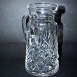 Pichet cannette ancienne en cristal richement taillé - palmette et étoile