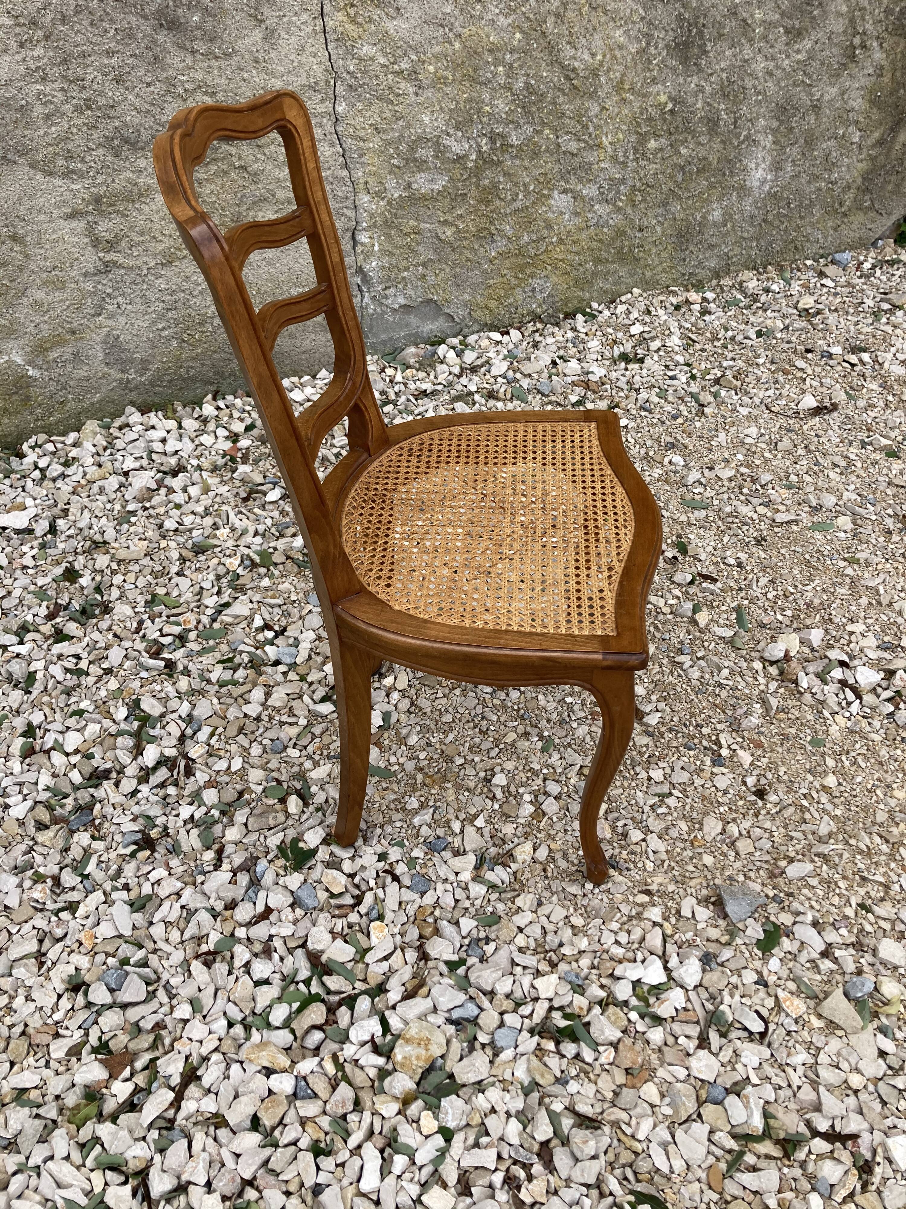 Series of 6 Louis XV chairs in cannage