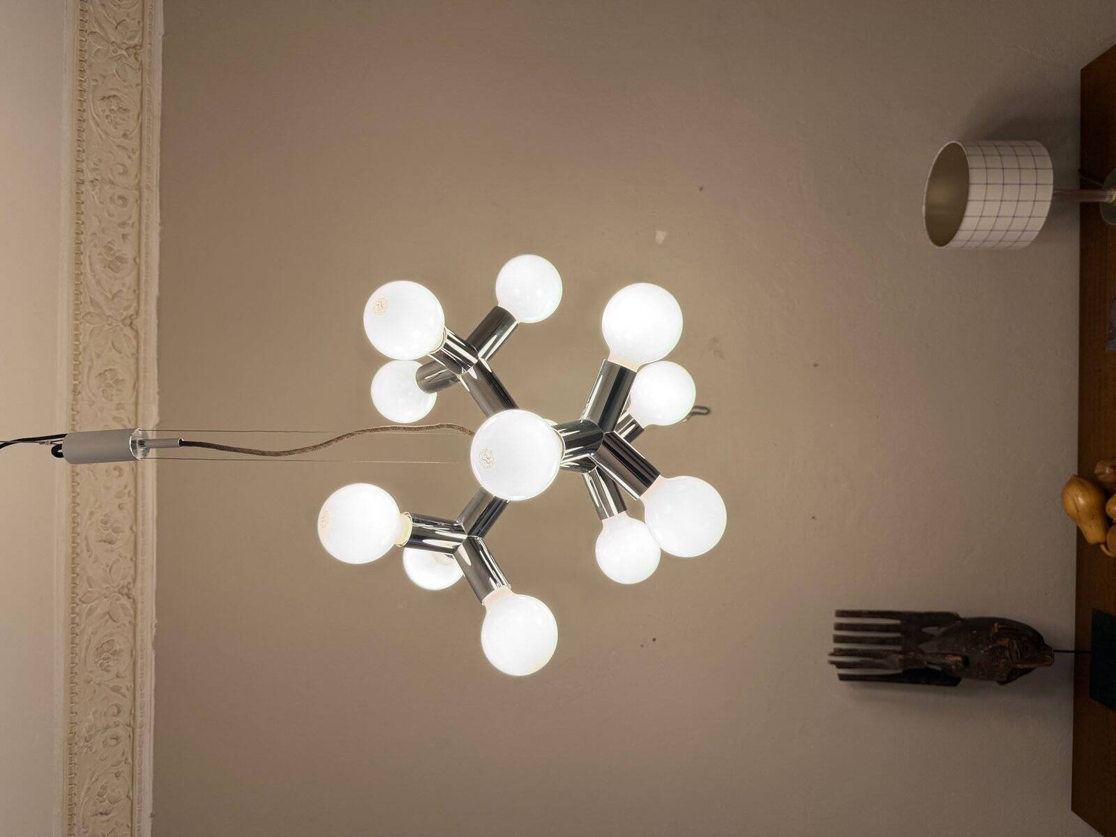 Space Age Atomic Chrome Chandelier by J.T. Kalmar, Germany, 1970