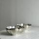 Plat, saladier ancien en métal forme fleur