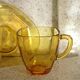Coffee cup & amber glass undercup vereco - made in france