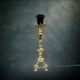 Pied de lampe en laiton massif poli style bougeoir – années 50 60