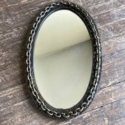 Miroir chaine brutaliste en fer battu 1960 h55cm