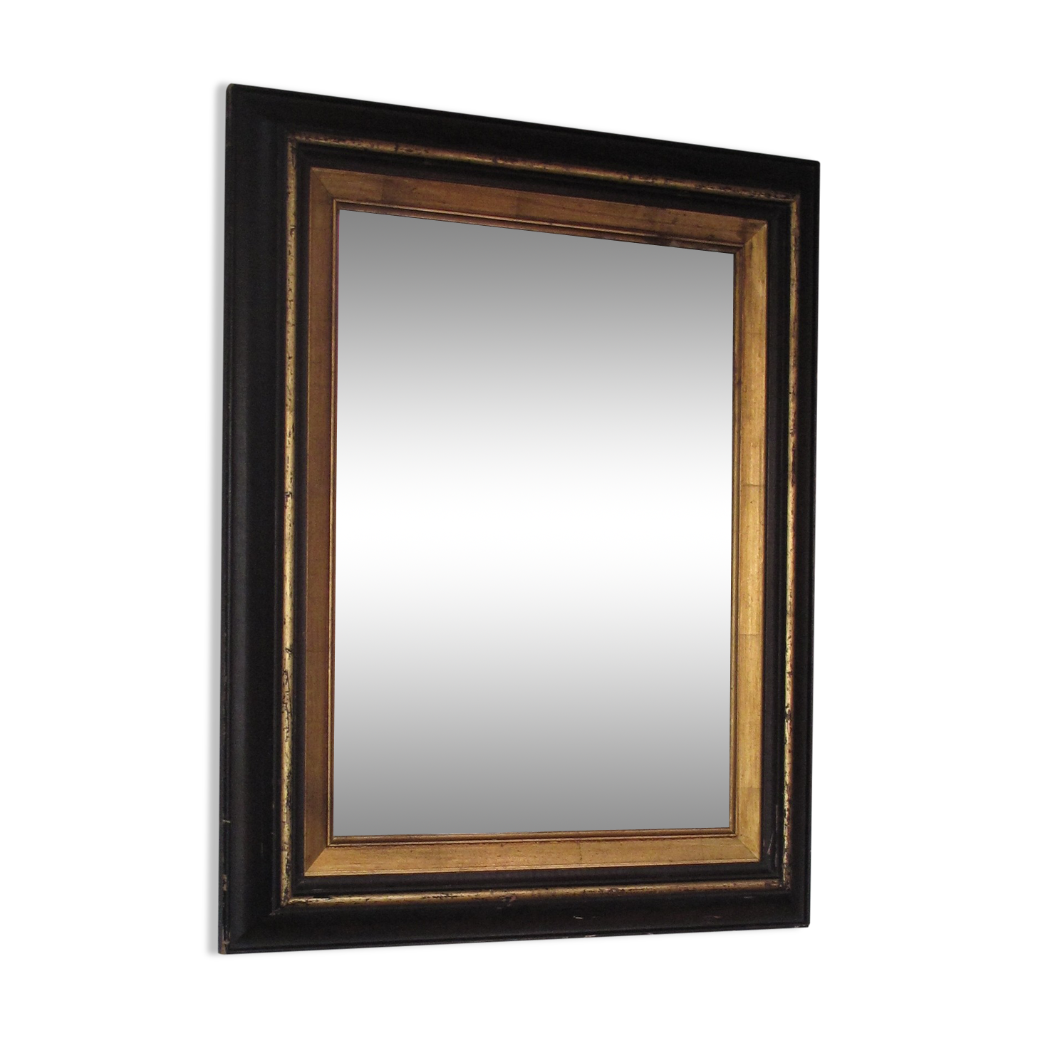 Old mirror black and gold 81x66cm