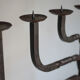 Large wrought iron candlestick, candle holder, candle, Menorah, brutalis