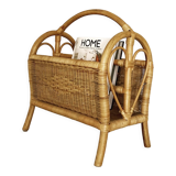Vintage rattan magazine holder