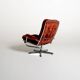 Swedish swivel armchair in velvet, 1970s