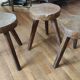 Brutalist living room / coffee table + 3 stools / design 20th