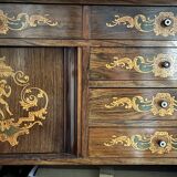 George III flap-top secretary in flamed mahogany, late 18th century