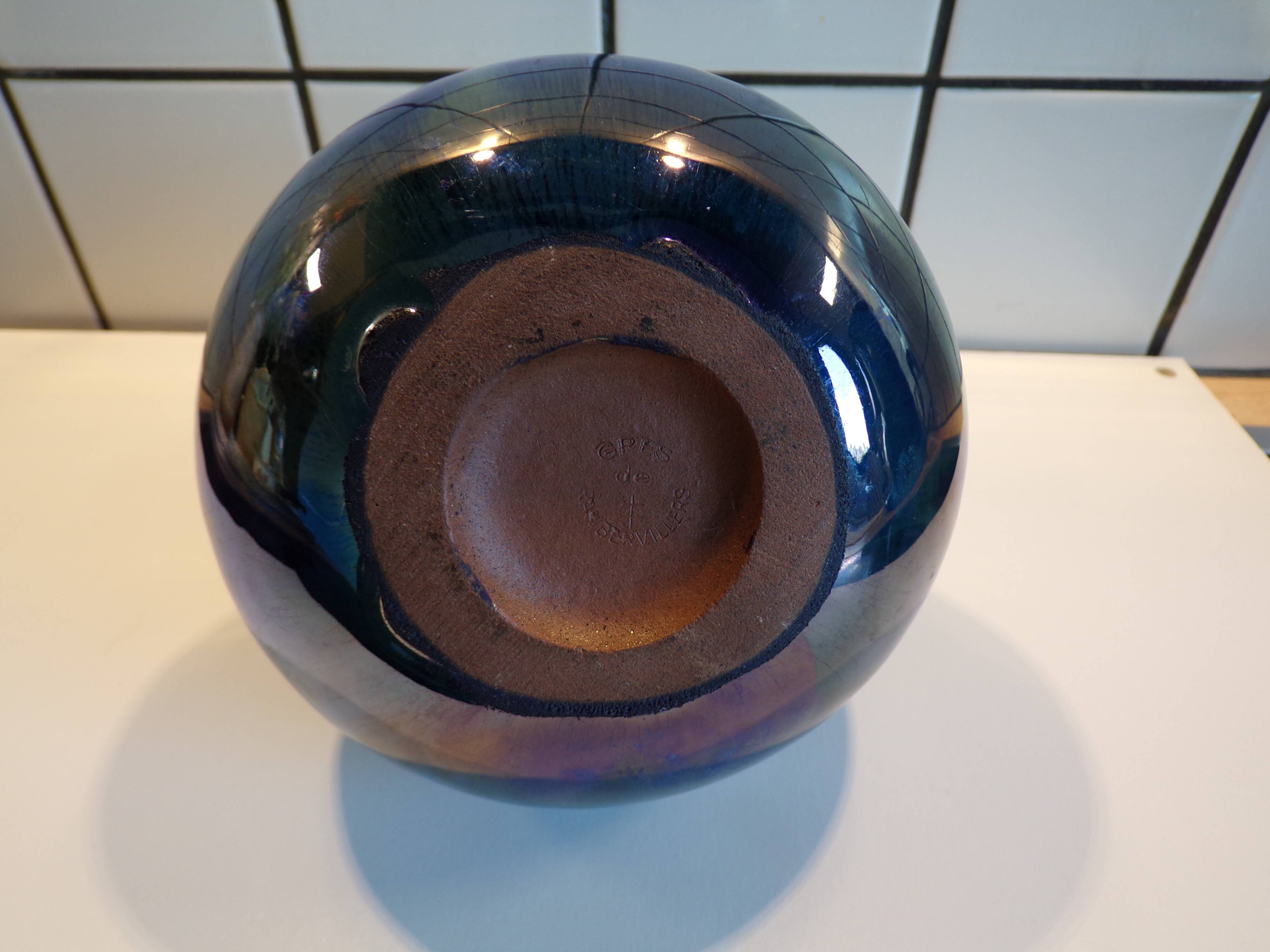 Rambervillers double flower vase in flamed stoneware