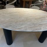Marble dining table and steel base