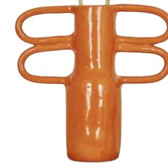 Orange elongated hodgepodge vase