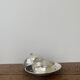 Silver metal butter dish