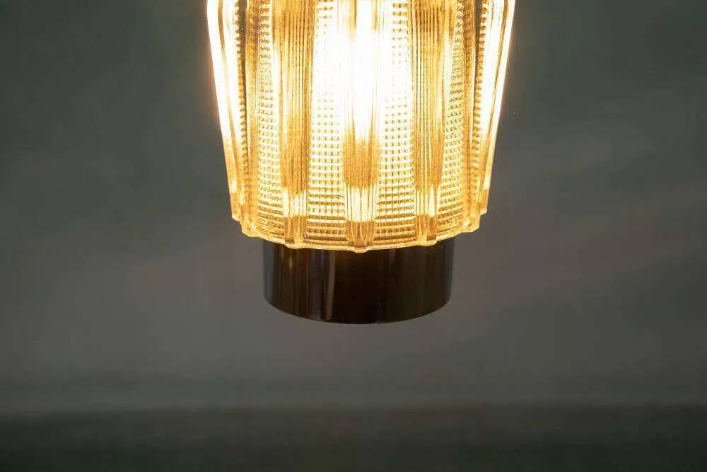 Vintage chrome and glass suspension, space age cascade lamp.