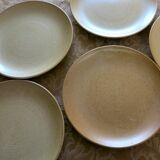 6 stoneware dessert plates from "Grés Village" in very good condition