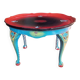 Table d'appoint « Mange-moi, bois-moi ». Ancienne, relookée, sur le thème d