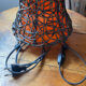 Large mushroom lamp in woven rattan
