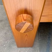 Vintage Scandinavian brutalist coffee table in Swedish pine by Yngve Ekström for Swedese, 1970s.