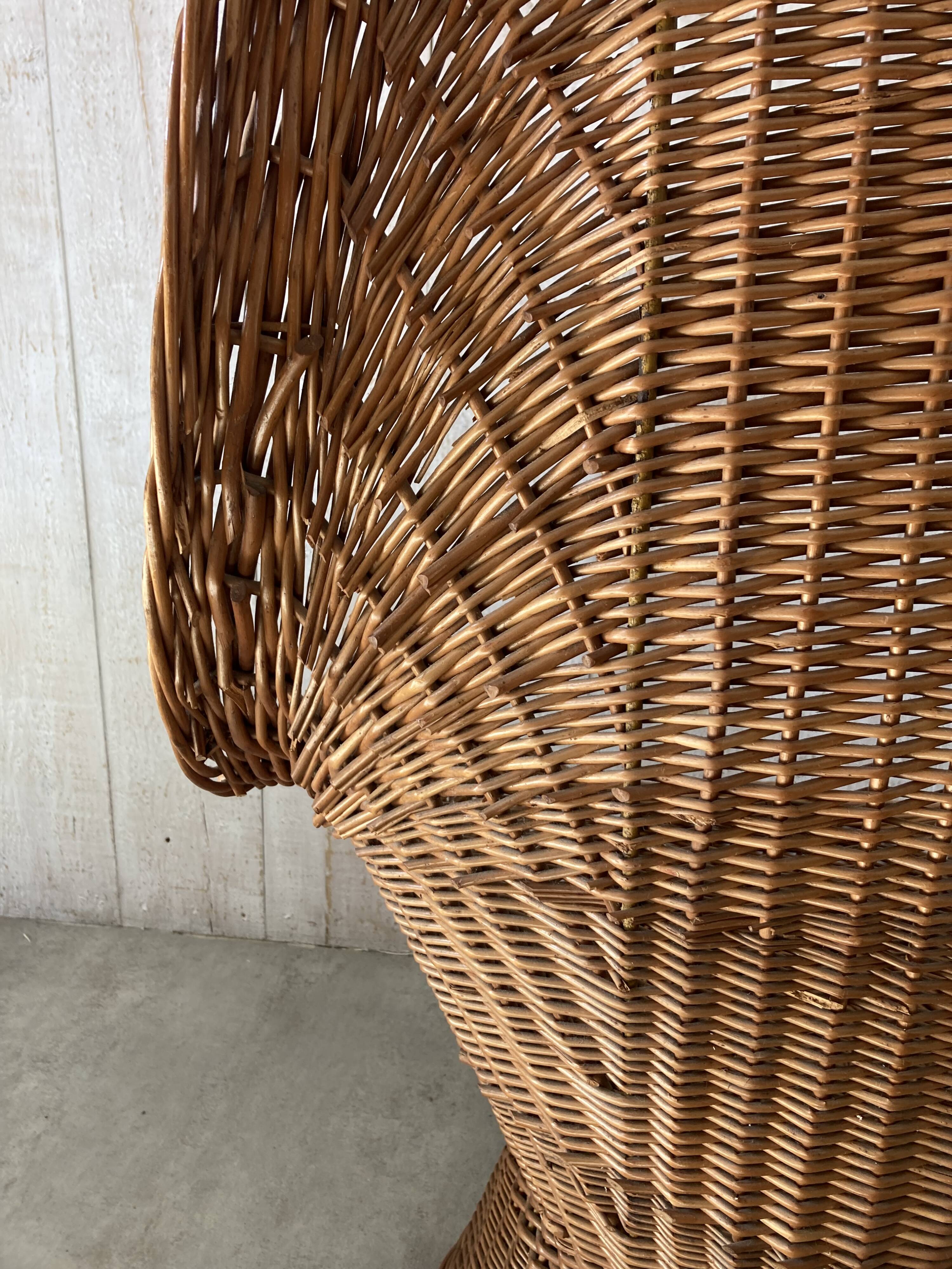 Vintage wicker armchair
