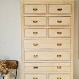 Craft furniture haberdashery - tall patinated chest of drawers - XXL chest of drawers