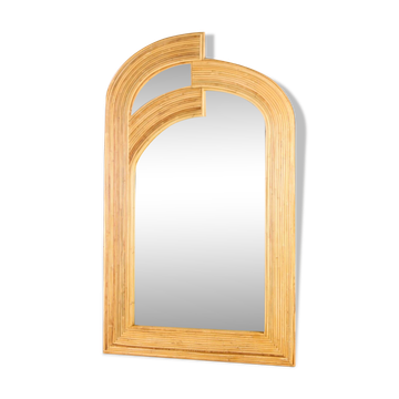 Miroir « arc en ciel » en rotin