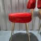 Pair of Pelfran Vintage red furry sheepskin chairs