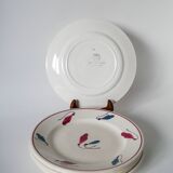 Set of 6 flat plates Givors model Perce-Neige 1950