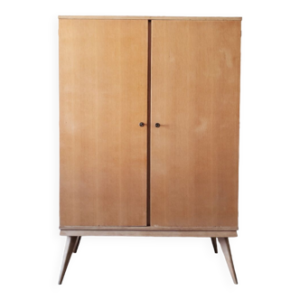 Oak wardrobe with compass feet