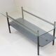Table low 1950 metal double glass vintage 50's rockabilly coffee table