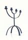 Mid-Century Minimalistic Black Wrought Iron Menorah Candelabra