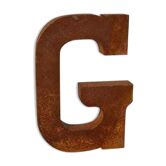 Lettre industrielle "G" en fer