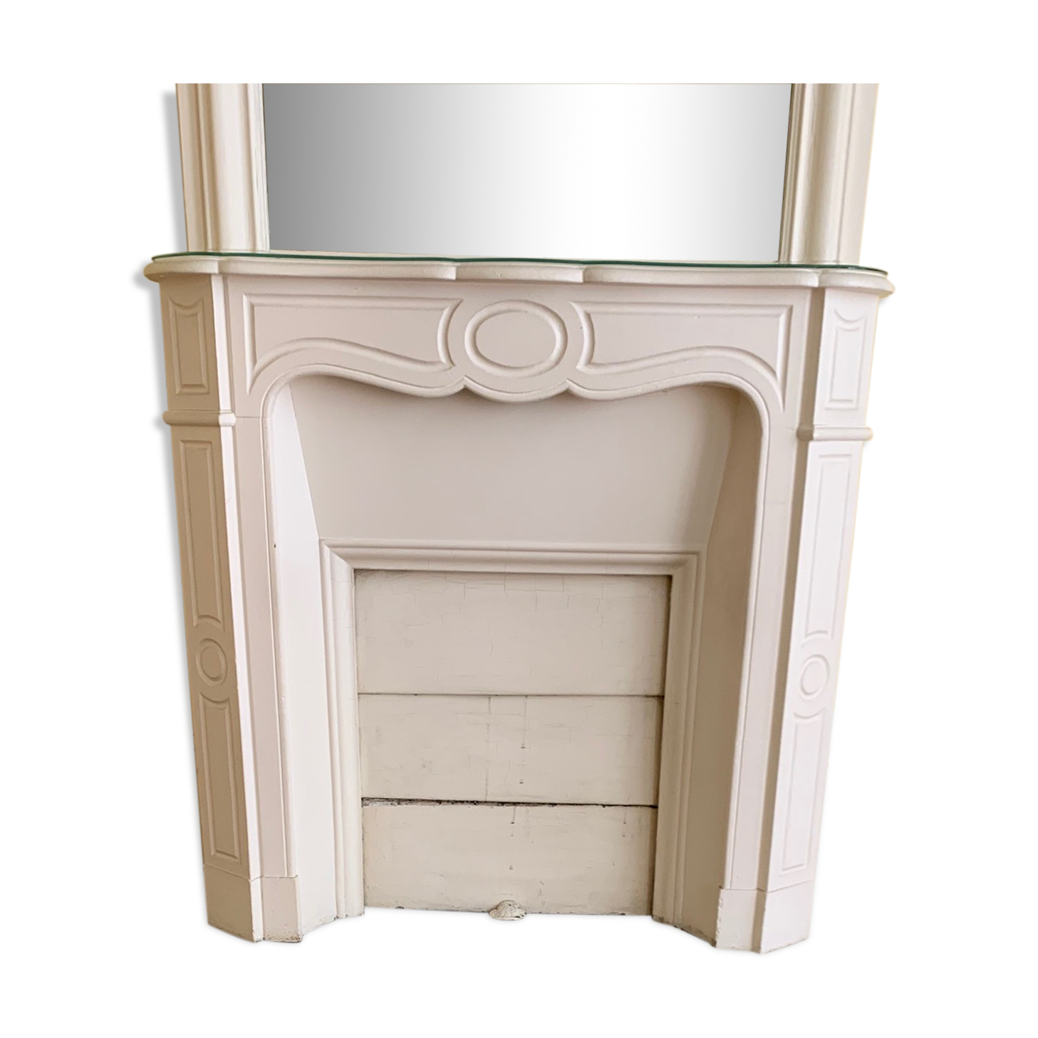 Painted marble fireplace