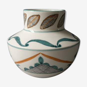 Vase en céramique, décor peint à la main