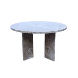 Round beige marble table