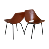 Pair of chairs Amsterdam by Pierre Guariche, recent "House of the World" reissue