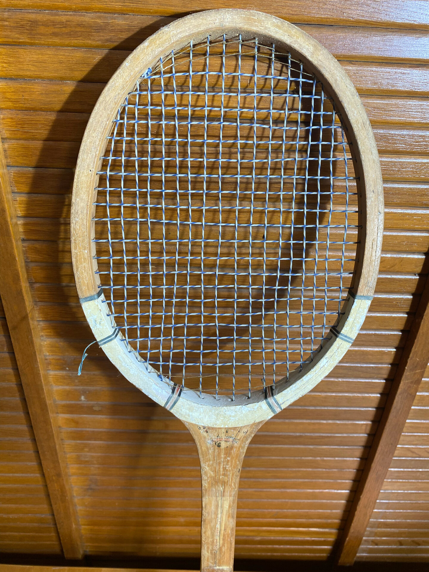 Vintage Wooden Tennis Racket #E214