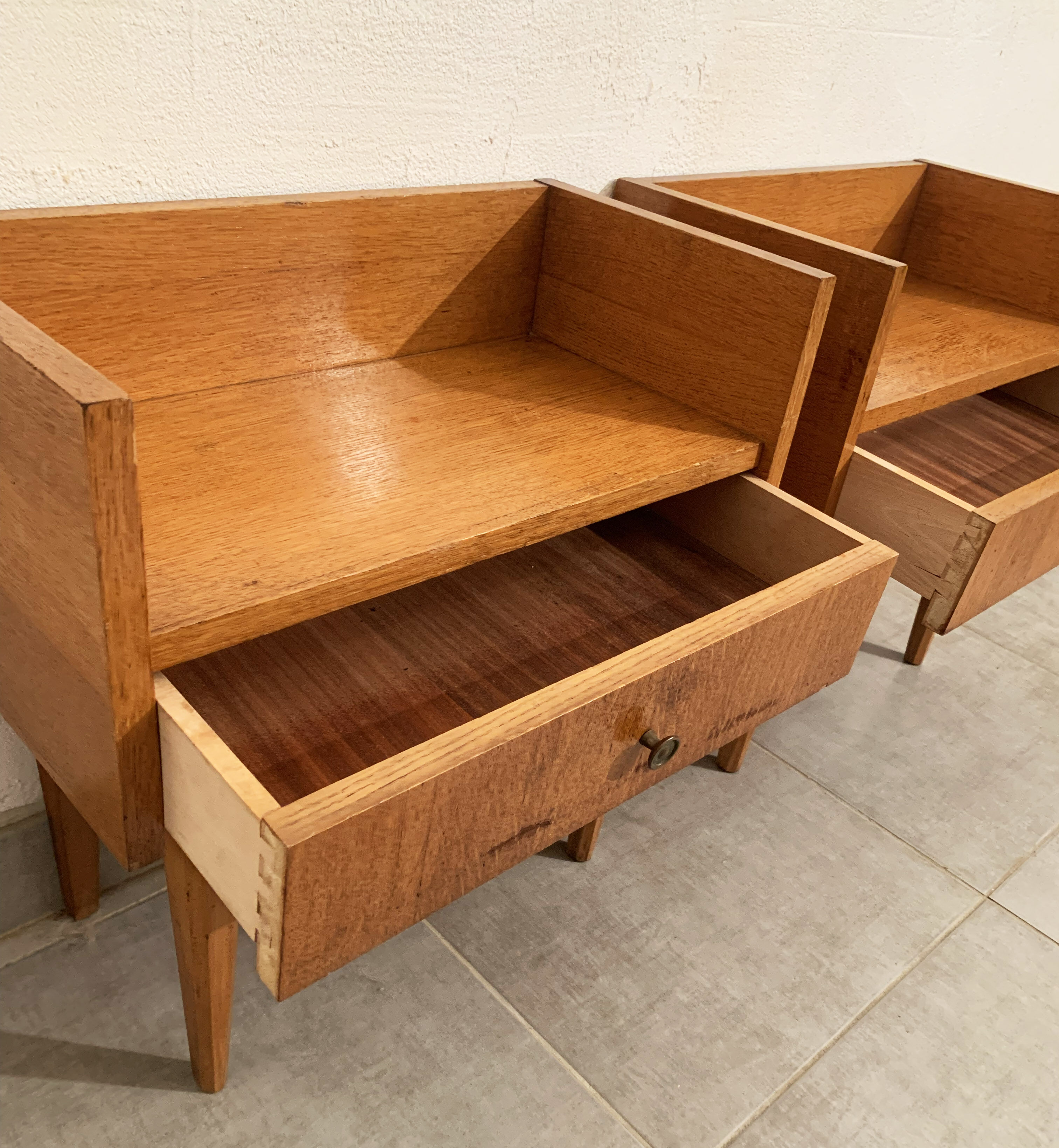 Paire de tables de chevet vintage en teck des années 60
